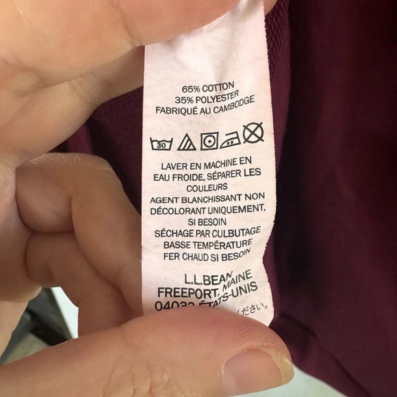 L.L.Bean burgundy long sleeve‎ top size  medium EUC 100% Cotton - Picture 3 of 3